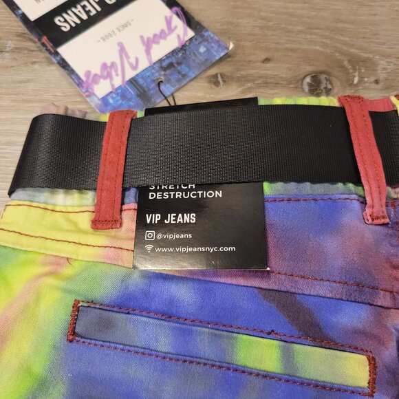 V.I.P. Tie-Dye Cargo Jogger Pants Multicolor Size 3/4 Cotton & Spandex Elastic C - Picture 8 of 8